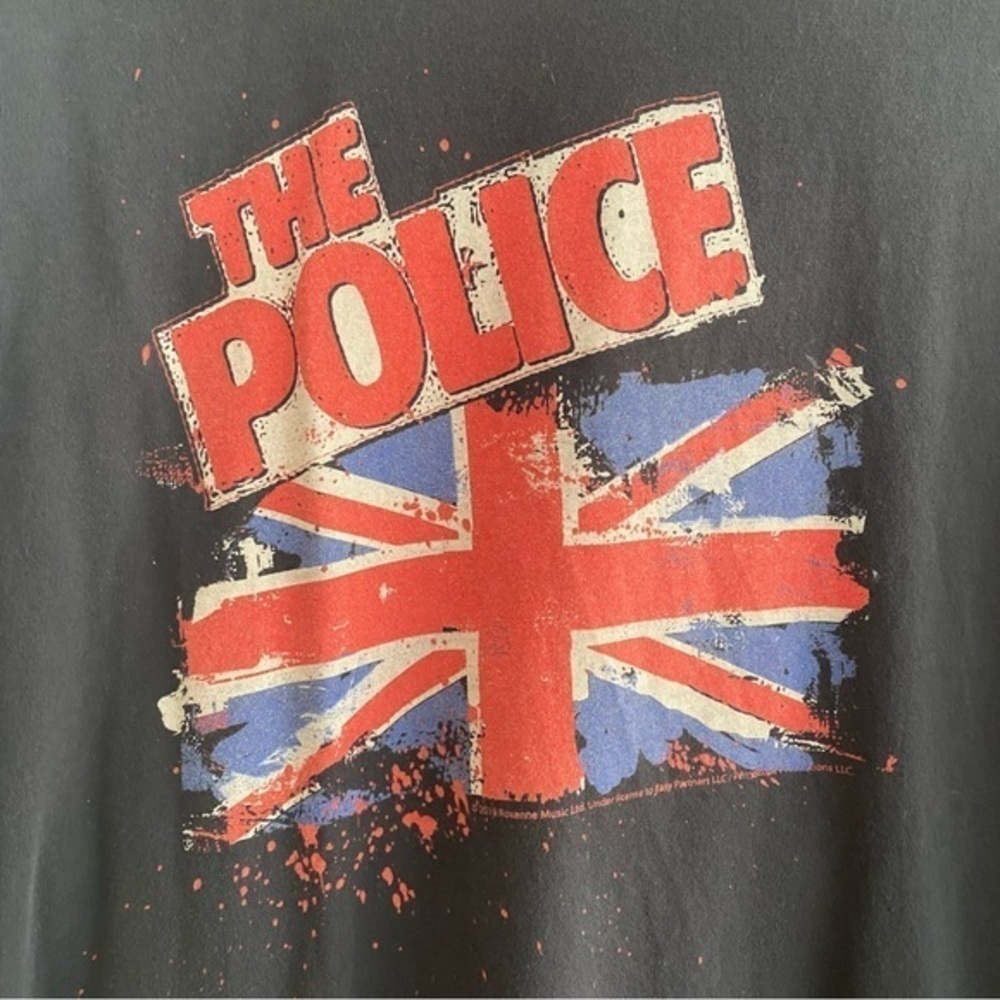 Blue 84 Reserve Collection The Police Band Shirt Dark Gray Union Jack Graphic XL - Picture 5 of 11